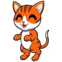 lindo desenho de gato tigrado laranja vetor