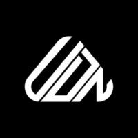 design criativo do logotipo da letra udn com gráfico vetorial, logotipo simples e moderno da udn. vetor