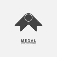 logotipo de ícone de prêmio de medalha vetor