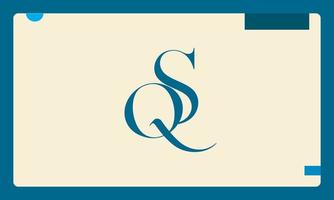 letras do alfabeto iniciais monograma logotipo qs, sq, q e s vetor