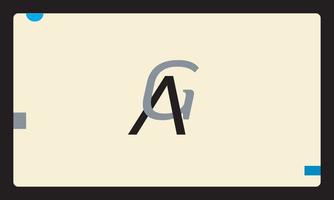 letras do alfabeto iniciais monograma logotipo ga, ag, g e a vetor