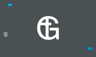 letras do alfabeto iniciais monograma logotipo tg, gt, t e g vetor