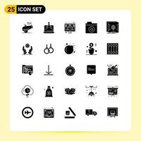 25 ícones criativos sinais modernos e símbolos de elementos de design de vetores editáveis de tela de pasta de plataforma de descoberta holográfica