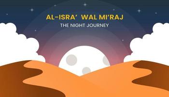 ilustração de al-isra wal mi'raj a viagem noturna profeta muhammad vetor