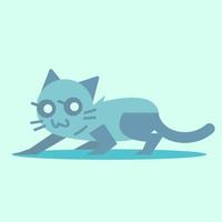 ilustração animal gato bonito. ilustração de pose de gato bonito. ilustração plana de gato bonito. expressão de gato bonito. vetor