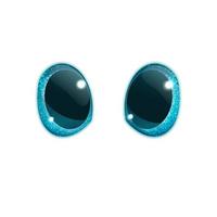 olhos azuis bonitos olhos azuis de vidro de um desenho animado 3d ou para um brinquedo de pelúcia, estilo realista, isolado no branco. ilustração vetorial vetor
