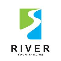 vetor de logotipo de rio com modelo de slogan