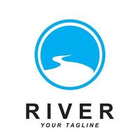 vetor de logotipo de rio com modelo de slogan