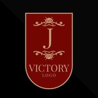 letra j elemento de design de vetor de logotipo de vitória gloriosa