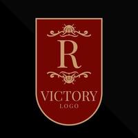letra r elemento de design de vetor de logotipo de vitória gloriosa