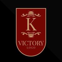 elemento de design de vetor de logotipo de vitória gloriosa letra k