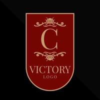 letra c elemento de design de vetor de logotipo de vitória gloriosa