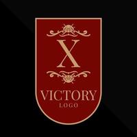 letra x elemento de design de vetor de logotipo de vitória gloriosa