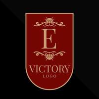 letra e elemento de design de vetor de logotipo de vitória gloriosa