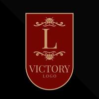 letra l elemento de design de vetor de logotipo de vitória gloriosa