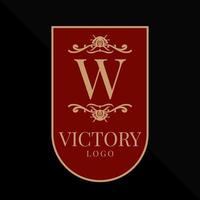 letra w elemento de design de vetor de logotipo de vitória gloriosa