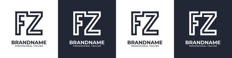 logotipo monograma fz simples, adequado para qualquer empresa com iniciais fz ou zf. vetor