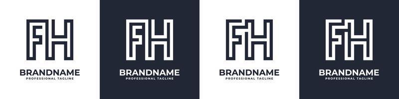 logotipo monograma fh simples, adequado para qualquer empresa com inicial fh ou hf. vetor