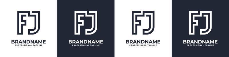 logotipo monograma fj simples, adequado para qualquer empresa com iniciais fj ou jf. vetor