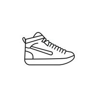 ilustração em vetor contorno preto e branco de sapatos. tênis, unissex, tênis contorno. linha vetorial.