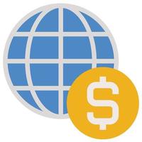 dinheiro internacional - ícones de cores planas. vetor