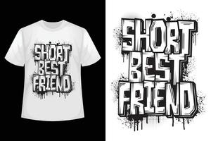 melhor amigo curto - modelo de design de camiseta de amigo. vetor