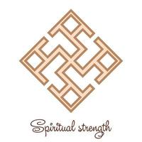 força espiritual, um antigo símbolo eslavo, decorado com padrões escandinavos. design de moda bege vetor