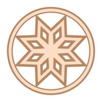 alatyr, um antigo símbolo eslavo, decorado com padrões escandinavos. design de moda bege vetor