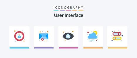 pacote de ícones plana 5 da interface do usuário, incluindo desativar. interface. do utilizador. habilitar. Sol. design de ícones criativos vetor