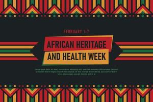 herança africana e fundo da semana da saúde. vetor