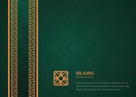 cartão de felicitações de design de padrão geométrico islâmico mínimo verde vetor