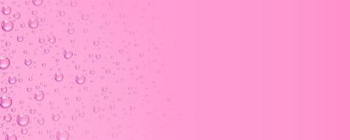 fundo rosa com gotas de água pura e clara vetor