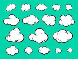 conjunto de diversas nuvens de desenhos animados. ilustração vetorial vetor