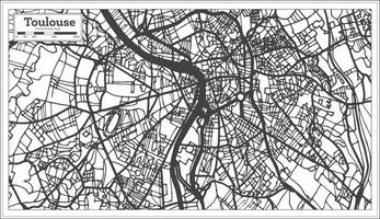 mapa da cidade de toulouse frança em estilo retrô. mapa de contorno. vetor