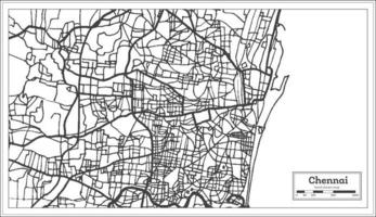 Mapa da cidade de Chennai Índia em estilo retrô. mapa de contorno. vetor