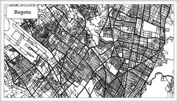 Mapa da cidade de Bogotá Colômbia na cor preto e branco.