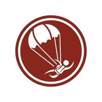design de ícone de logotipo de pára-quedas e vetor de paraquedismo de símbolo