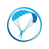 design de ícone de logotipo de pára-quedas e vetor de paraquedismo de símbolo