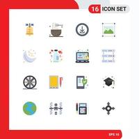 16 ícones criativos, sinais e símbolos modernos de design gráfico, loja de design de lanches, pacote editável de elementos de design de vetores criativos