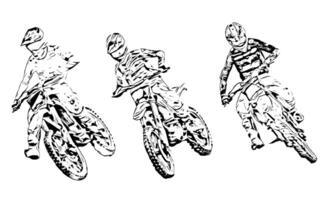 vetor de silhueta de salto de motocross isolado no fundo branco.