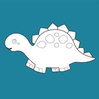 esboço de adesivo de selo digital de dinossauro bebê fofo vetor