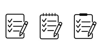 ícone da lista de compras. ícone de lista de tarefas com lápis vetor