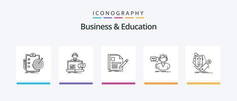 pacote de ícones de linha 5 de negócios e educação, incluindo frete. Entrega. finança. marcador. no mundo todo. design de ícones criativos vetor