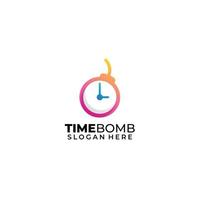 bomba-relógio logotipo linha arte design gradiente cor vetor