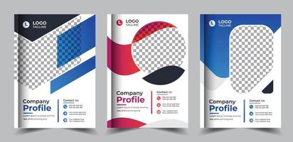 brochura de perfil de empresa corporativa moderno relatório anual design de capa de livro de negócios vetor