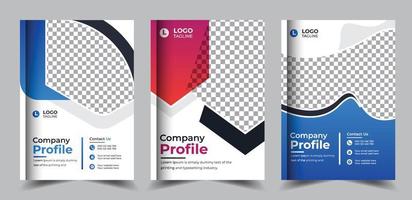 brochura de perfil de empresa corporativa moderno relatório anual design de capa de livro de negócios vetor