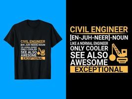 design de camiseta de engenheiro civil vetor