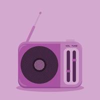 vetor de rádio vintage na cor roxa