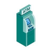 vetor de ilustração isométrica de máquina atm