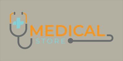 ilustração de modelo de logotipo de loja médica. ilustração de ícone vetorial de logotipo de loja médica vetor